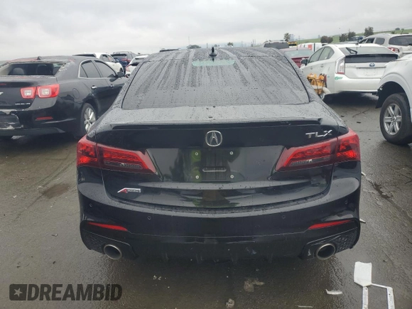2019 Acura TLX w/A-Spec Pkg with VIN 19UUB1F68KA004146, listed as a Copart auction lot 44219705 with 56,725 mi miles and Salvage Title. Bid and sale history available at carsss.com. Image 6.