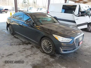 2017 Genesis G90 3.3T Premium with VIN KMHG34JA7HU033033, listed as a IAAI auction lot 41457798 with 68,327 mi miles. Bid and sale history available at carsss.com. Image 1.