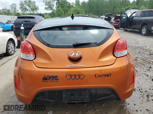 2013 Hyundai Veloster w/Black Int with VIN KMHTC6ADXDU121105, listed as a Copart auction lot 55171015 with 130,905 mi miles and Salvage title. Bid and sale history available at DreamBid. Image 6.