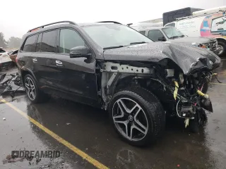 2018 Mercedes-Benz GLS 550 with VIN 4JGDF7DEXJB143439, listed as a Copart auction lot 43530955 with 98,405 mi miles and Salvage title. Bid and sale history available at DreamBid. Image 4.