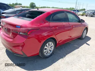 2022 Hyundai Accent SE with VIN 3KPC24A6XNE183245, listed as a IAAI auction lot 42216371 with 20,599 mi miles and . Bid and sale history available at DreamBid. Image 4.