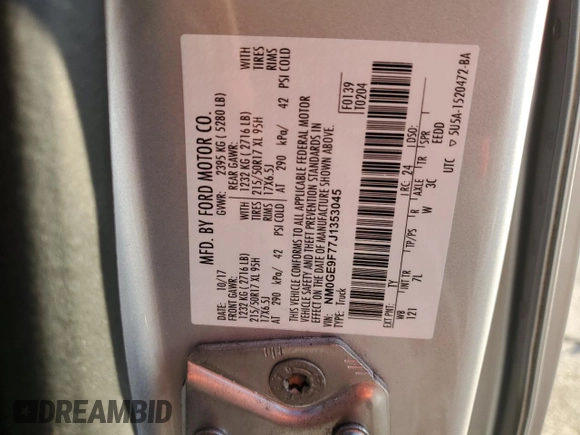 2018 Ford Transit Connect XLT z VIN NM0GE9F77J1353045, wystawiony jako Copart lot #85640224 z przebiegiem 102 944 mil mil oraz Szkoda całkowita • Salvage title. Historia ofert i sprzedaży dostępna na DreamBid. Obrazek 14.