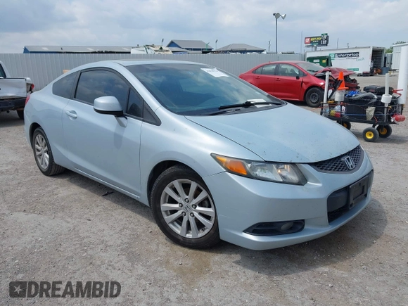 2012 Honda Civic Cpe EX-L with VIN 2HGFG3B12CH532204, listed as a IAAI auction lot 42038754 with 190,675 mi miles. Bid and sale history available at carsss.com. Image 1.