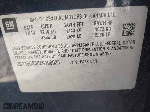 2014 Chevrolet Impala LTZ with VIN 2G1155S36E9198020, listed as a IAAI auction lot 42105955 with 232,126 mi miles and . Bid and sale history available at DreamBid. Image 9.