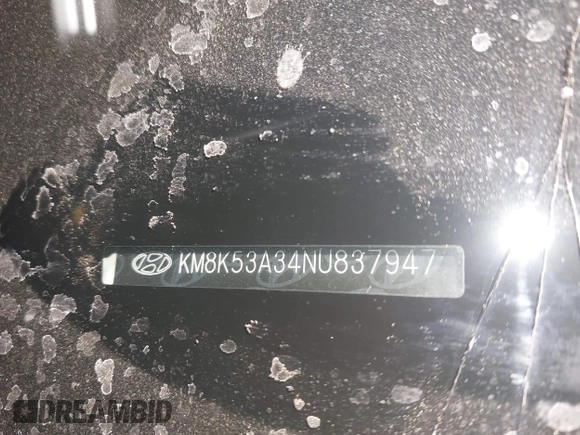 2022 Hyundai Kona Limited with VIN KM8K53A34NU837947, listed as a IAAI auction lot 40972462 with 16,906 mi miles. Bid and sale history available at carsss.com. Image 9.