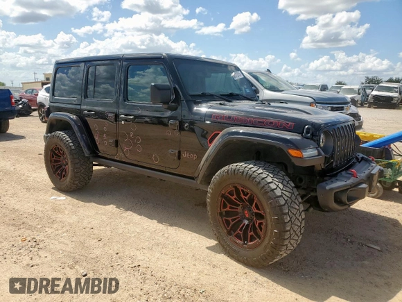 2020 Jeep Wrangler Unlimited Rubicon with VIN 1C4HJXFG5LW107933, listed as a Copart auction lot 62012515 with 60,115 mi miles and Salvage title. Bid and sale history available at DreamBid. Image 4.