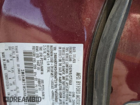 2004 Mercury Grand Marquis LS Premium z VIN 2MEHM75W34X636723, wystawiony jako Copart lot #54144055 z przebiegiem 161 886 mil mil oraz Szkoda całkowita • Salvage title. Historia ofert i sprzedaży dostępna na DreamBid. Obrazek 12.