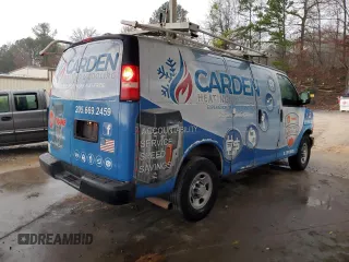 2015 Chevrolet Express Cargo with VIN 1GCWGFCF9F1276785, listed as a Copart auction lot 44939555 with 216,253 mi miles and Salvage title. Bid and sale history available at DreamBid. Image 3.