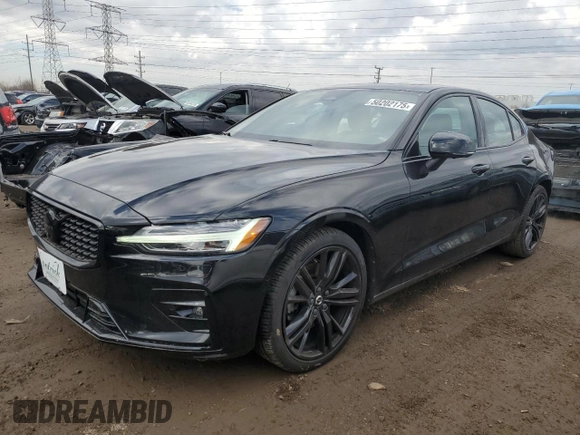 2024 Volvo S60 Plus Black Edition with VIN 7JRL12FH6RG281195, listed as a Copart auction lot 50202175 with 11,498 mi miles and Salvage title. Bid and sale history available at DreamBid. Image 1.