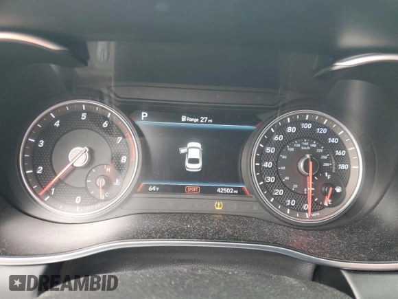 2020 Genesis G70 3.3T with VIN KMTG54LE8LU048052, listed as a Copart auction lot 88071305 with 42,502 mi miles and Salvage Title. Bid and sale history available at DreamBid. Image 9.