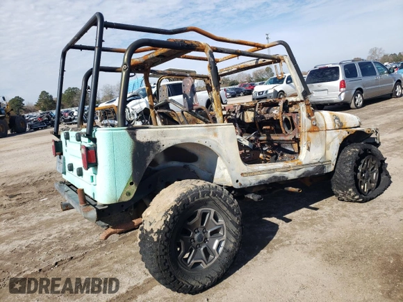 1997 Jeep Wrangler Sahara with VIN 1J4FY49S2VP526847, listed as a Copart auction lot 41883055 with 0 mi miles and Salvage Title. Bid and sale history available at carsss.com. Image 3.