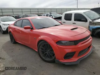2021 Dodge Charger Scat Pack Widebody with VIN 2C3CDXGJ2MH540691, listed as a Copart auction lot 47871535 with 82,582 mi miles and Salvage Title. Bid and sale history available at carsss.com. Image 4.