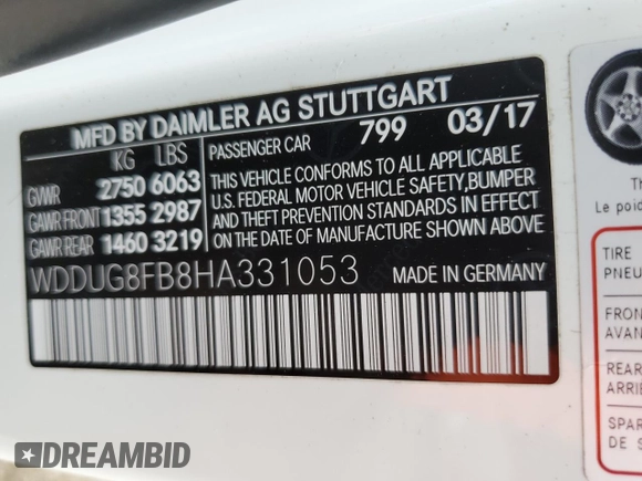 2017 Mercedes-Benz S 550 with VIN WDDUG8FB8HA331053, listed as a Copart auction lot 41588304 with 46,318 mi miles and Salvage Title. Bid and sale history available at carsss.com. Image 13.