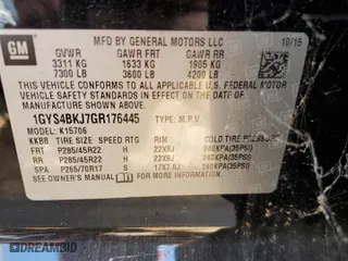 2016 Cadillac Escalade Luxury Collection with VIN 1GYS4BKJ7GR176445, listed as a Copart auction lot 66930184 with 71,356 mi miles and Salvage Title. Bid and sale history available at carsss.com. Image 13.