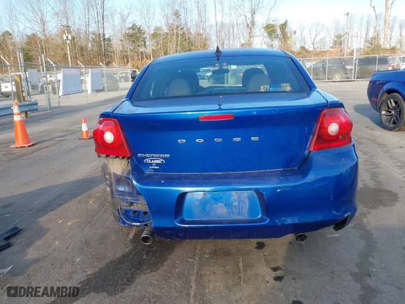 2013 Dodge Avenger SE V6 with VIN 1C3CDZAG9DN750690, listed as a IAAI auction lot 41829477 with 1 mi miles. Bid and sale history available at carsss.com. Image 17.