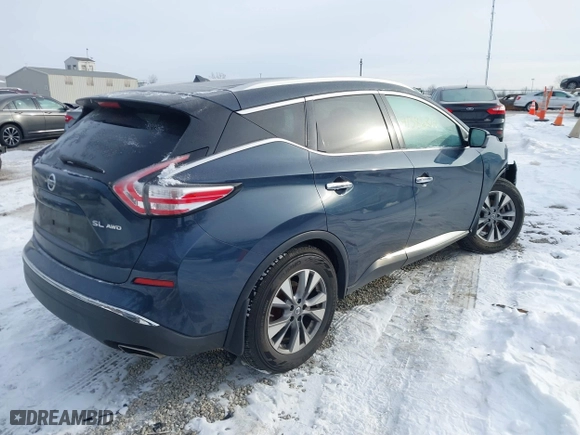 2015 Nissan Murano S with VIN 5N1AZ2MH5FN260889, listed as a IAAI auction lot 41386819 with 156,443 mi miles. Bid and sale history available at carsss.com. Image 4.