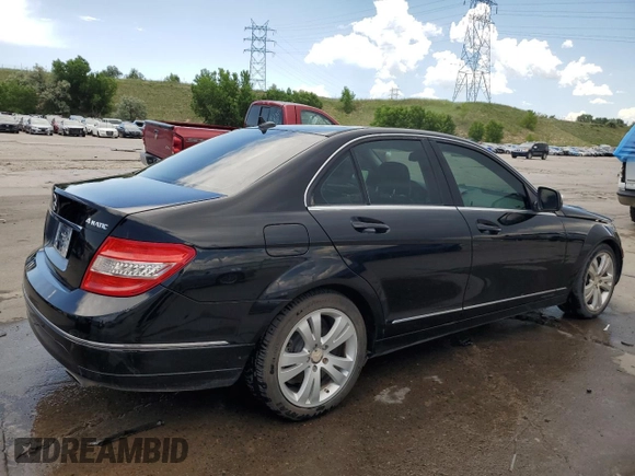 2009 Mercedes-Benz C 300 Sport with VIN WDDGF81X59F206485, listed as a Copart auction lot 60905755 with 179,350 mi miles and Salvage title. Bid and sale history available at DreamBid. Image 3.
