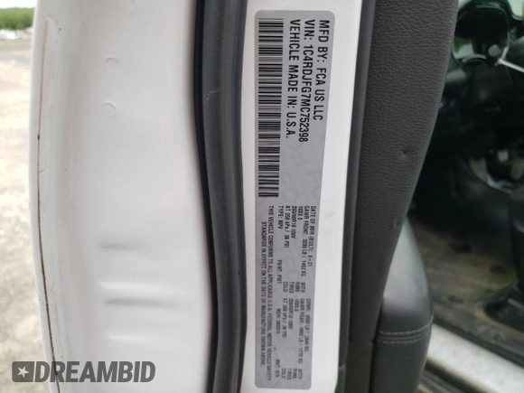2021 Dodge Durango Special Service z VIN 1C4RDJFG7MC752398, wystawiony jako Copart lot #56492425 z przebiegiem 40 738 mil mil oraz Szkoda całkowita • Salvage title. Historia ofert i sprzedaży dostępna na DreamBid. Obrazek 13.