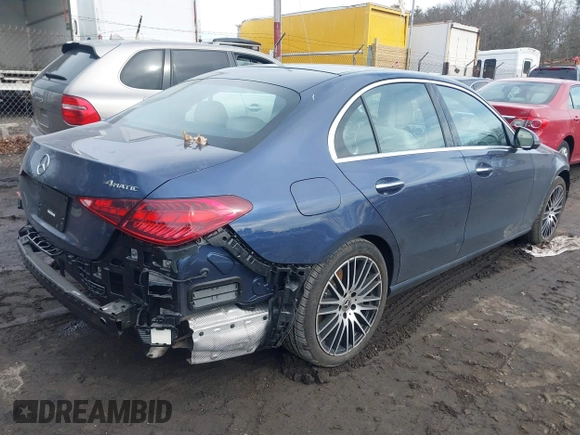 2024 Mercedes-Benz C 300 with VIN W1KAF4HB6RR223965, listed as a IAAI auction lot 41630201 with 4,282 mi miles and . Bid and sale history available at DreamBid. Image 4.