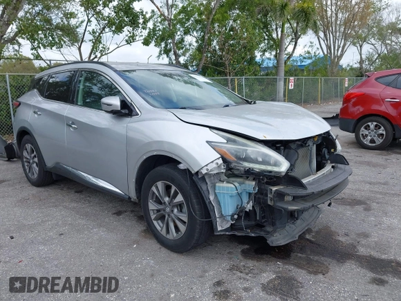 2018 Nissan Murano SL z VIN 5N1AZ2MG8JN124465, wystawiony jako IAAI lot #41633799 z przebiegiem 70 691 mil mil oraz . Historia ofert i sprzedaży dostępna na DreamBid. Obrazek 1.