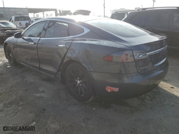 2017 Tesla Model S 100D with VIN 5YJSA1E27HF206144, listed as a Copart auction lot 87453654 with 0 miles and Salvage Title. Bid and sale history available at carsss.com. Image 2.