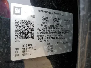 2020 GMC Canyon 4WD SLT with VIN 1GTG6DEN4L1130421, listed as a Copart auction lot 49883405 with 49,142 mi miles and Salvage Title. Bid and sale history available at carsss.com. Image 14.