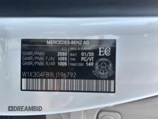 2020 Mercedes-Benz A 220 with VIN W1K3G4FB9LJ196792, listed as a Copart auction lot 62282685 with 88,600 mi miles and Clean title. Bid and sale history available at DreamBid. Image 10.