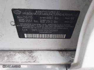 2016 Hyundai Sonata 2.4L Sport with VIN 5NPE34AF0GH342889, listed as a IAAI auction lot 41960631 with 198,541 mi miles. Bid and sale history available at carsss.com. Image 9.