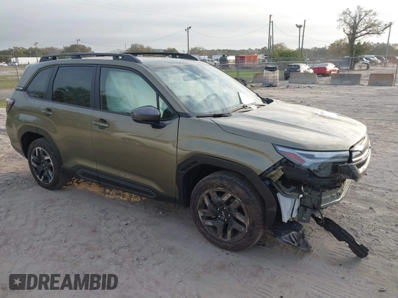 2025 Subaru Forester Limited z VIN JF2SLDRC1SH484884, wystawiony jako IAAI lot #41590511 z przebiegiem 4 933 mil mil oraz . Historia ofert i sprzedaży dostępna na DreamBid. Obrazek 1.