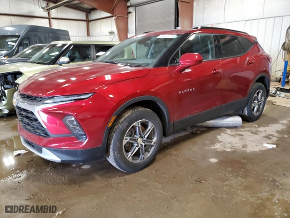 2023 Chevrolet Blazer LT with VIN 3GNKBCR46PS207755, listed as a Copart auction lot 48355195 with 22,557 mi miles and Clean Title. Bid and sale history available at carsss.com. Image 1.