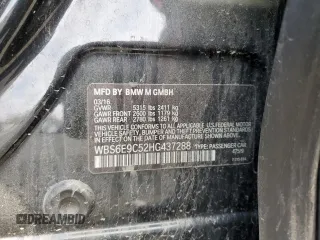 2017 BMW M6 z VIN WBS6E9C52HG437288, wystawiony jako Copart lot #38576804 z przebiegiem 25 137 mil mil oraz Tytuł czysty. Historia ofert i sprzedaży dostępna na DreamBid. Obrazek 12.