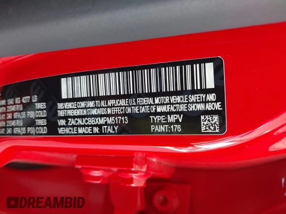 2021 Jeep Renegade Latitude with VIN ZACNJCBBXMPM51713, listed as a IAAI auction lot 42339289 with 44,763 mi miles and . Bid and sale history available at DreamBid. Image 9.