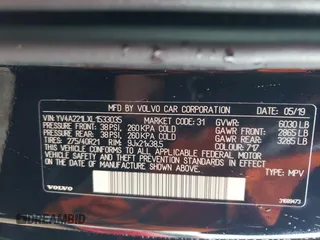 2020 Volvo XC90 Inscription z VIN YV4A221LXL1533035, wystawiony jako Copart lot #72531774 z przebiegiem 50 415 mil mil oraz Szkoda całkowita • Salvage title. Historia ofert i sprzedaży dostępna na DreamBid. Obrazek 14.