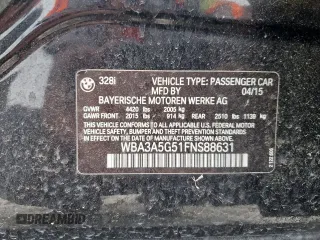 2015 BMW 3 Series 328i с VIN WBA3A5G51FNS88631, выставлен на аукционе Copart как лот 54986675 с пробегом 130 492 миль миль и Чистый • Clean title. История ставок и продаж доступна на DreamBid. Изображение 12.