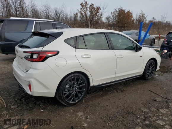 2024 Subaru Impreza RS with VIN JF1GUHHC5R8321455, listed as a Copart auction lot 80346334 with 7,559 mi miles and Non Repairable. Bid and sale history available at carsss.com. Image 3.