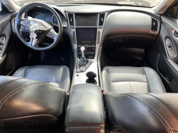 2015 Infiniti Q50 Premium with VIN JN1BV7AP8FM343934, listed as a Copart auction lot 46954845 with 168,593 mi miles and Salvage Title. Bid and sale history available at DreamBid. Image 8.