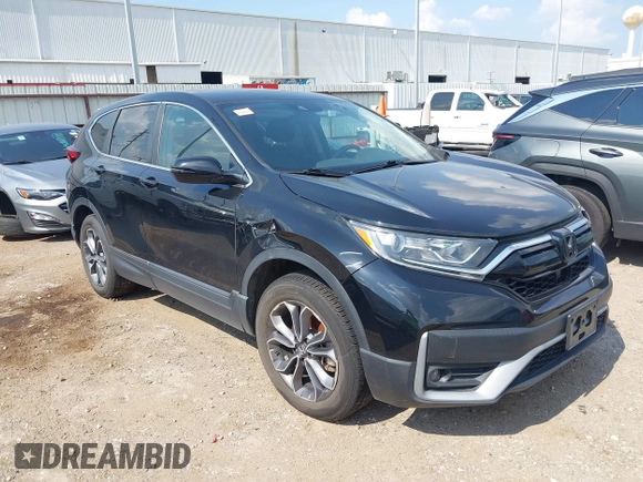 2022 Honda CR-V EX with VIN 2HKRW2H52NH637998, listed as a IAAI auction lot 38094860 with 48,753 mi miles. Bid and sale history available at carsss.com. Image 1.