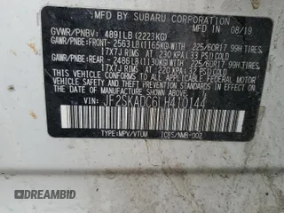 2020 Subaru Forester with VIN JF2SKADC6LH410144, listed as a Copart auction lot 53357185 with 84,873 mi miles and Salvage Title. Bid and sale history available at carsss.com. Image 13.