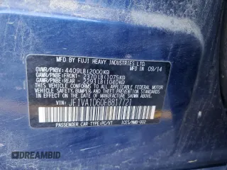 2015 Subaru WRX Premium z VIN JF1VA1D60F8817721, wystawiony jako Copart lot #58875115 z przebiegiem 23 282 mil mil oraz Szkoda całkowita • Salvage title. Historia ofert i sprzedaży dostępna na DreamBid. Obrazek 11.
