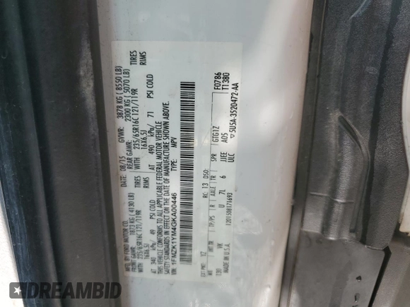 2016 Ford Transit XL with VIN 1FMZK1YM4GKA00446, listed as a Copart auction lot 65953004 with Not provided miles and Salvage title. Bid and sale history available at DreamBid. Image 13.