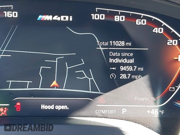 2024 BMW X4 M40i with VIN 5UX43DT00R9W43645, listed as a IAAI auction lot 41578936 with 11,028 mi miles. Bid and sale history available at carsss.com. Image 15.