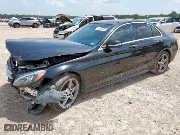 2015 Mercedes-Benz C 300 Luxury with VIN 55SWF4KB0FU013726, listed as a Copart auction lot 62766725 with 75,380 mi miles and Salvage title. Bid and sale history available at DreamBid. Image 1.