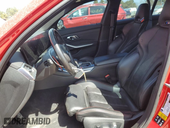 2023 BMW M3 Competition xDrive with VIN WBS43AY03PFN58833, listed as a Copart auction lot 53301495 with 32,032 mi miles and Salvage title. Bid and sale history available at DreamBid. Image 7.