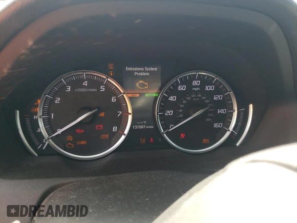 2020 Acura TLX Technology with VIN 19UUB3F40LA001110, listed as a Copart auction lot 57134585 with 131,507 mi miles and Salvage title. Bid and sale history available at DreamBid. Image 9.