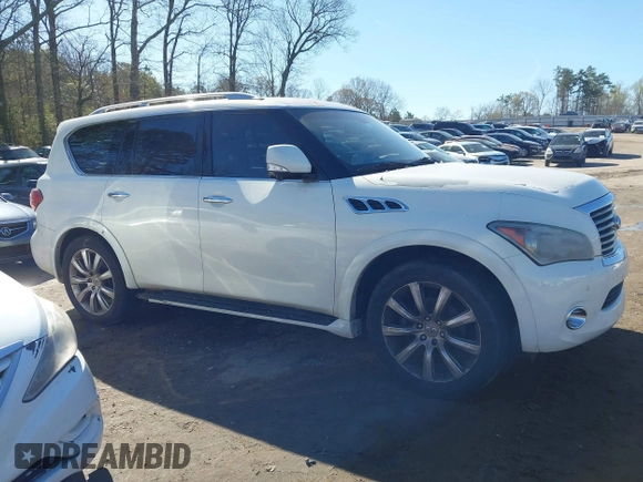 2013 Infiniti QX56 with VIN JN8AZ2NE5D9061442, listed as a IAAI auction lot 41880672 with 182,953 mi miles and . Bid and sale history available at DreamBid. Image 13.