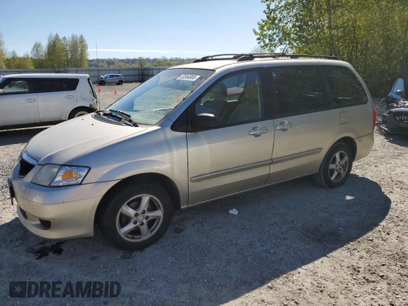 2003 Mazda MPV LX with VIN JM3LW28A230360399, listed as a Copart auction lot 53584885 with 166,441 mi miles and Clean Title. Bid and sale history available at carsss.com. Image 1.