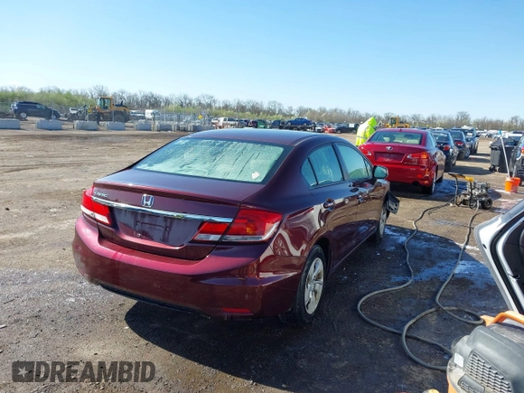 2013 Honda Civic LX z VIN 19XFB2F56DE014582, wystawiony jako IAAI lot #41981527 z przebiegiem Nie podano mil oraz . Historia ofert i sprzedaży dostępna na DreamBid. Obrazek 4.