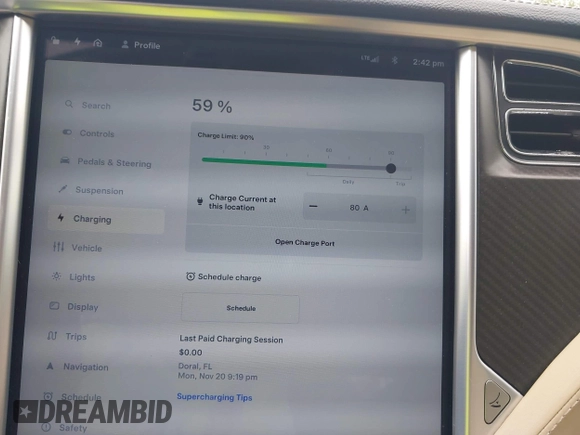 2013 Tesla Model S Performance with VIN 5YJSA1DP9DFP04076, listed as a IAAI auction lot 42185465 with 179,640 mi miles and . Bid and sale history available at DreamBid. Image 17.