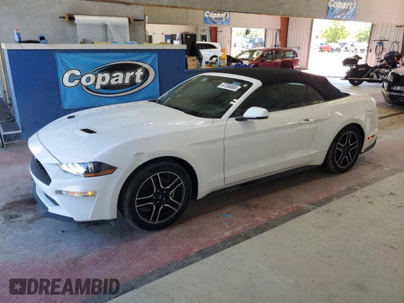 2018 Ford Mustang EcoBoost Premium with VIN 1FATP8UHXJ5165104, listed as a Copart auction lot 47358885 with 27,137 mi miles and Salvage title. Bid and sale history available at DreamBid. Image 1.