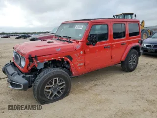 2024 Jeep Wrangler Sahara with VIN 1C4PJXEGXRW212375, listed as a Copart auction lot 85123324 with 18,760 mi miles and Salvage Title. Bid and sale history available at carsss.com. Image 1.